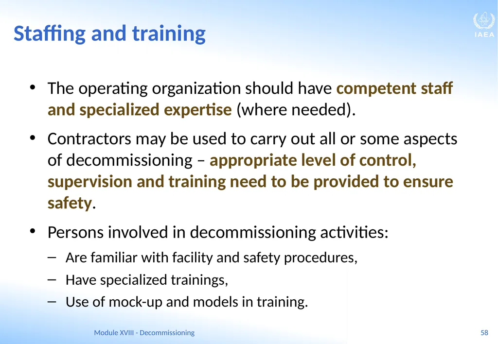 Module XVIII - Decommissioning Ferenc Adorjan - slide 58 of 64