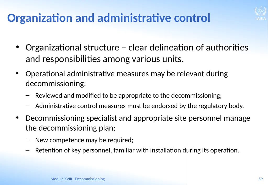 Module XVIII - Decommissioning Ferenc Adorjan - slide 59 of 64