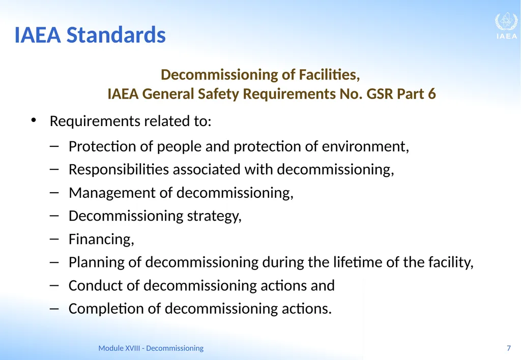 Module XVIII - Decommissioning Ferenc Adorjan - slide 7 of 64