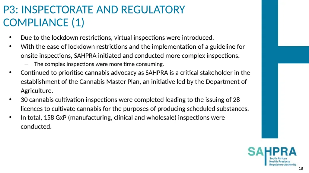 PRESENTATION TO THE PORTFOLIO COMMITTEE ON HEALTH: - slide 18 of 36
