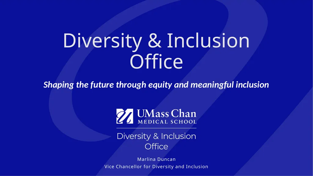 Diversity & Inclusion Office Shaping the future - slide 1 of 14
