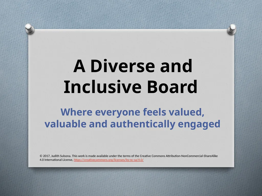 A Diverse and Inclusive Board Where everyone feels