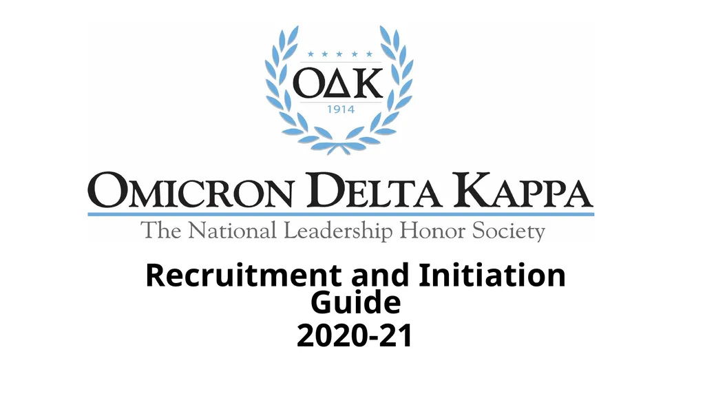 Recruitment and Initiation Guide 2020-21