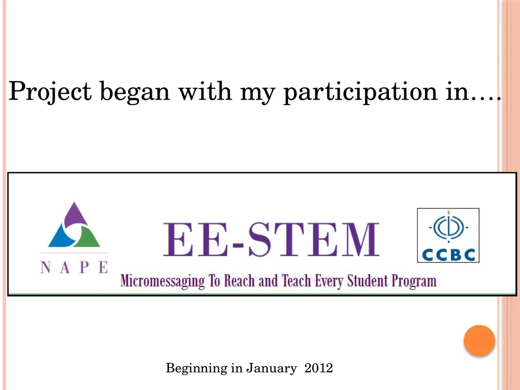 Educator’s Equity in STEM: A Plan to Recruit - slide 2 of 35