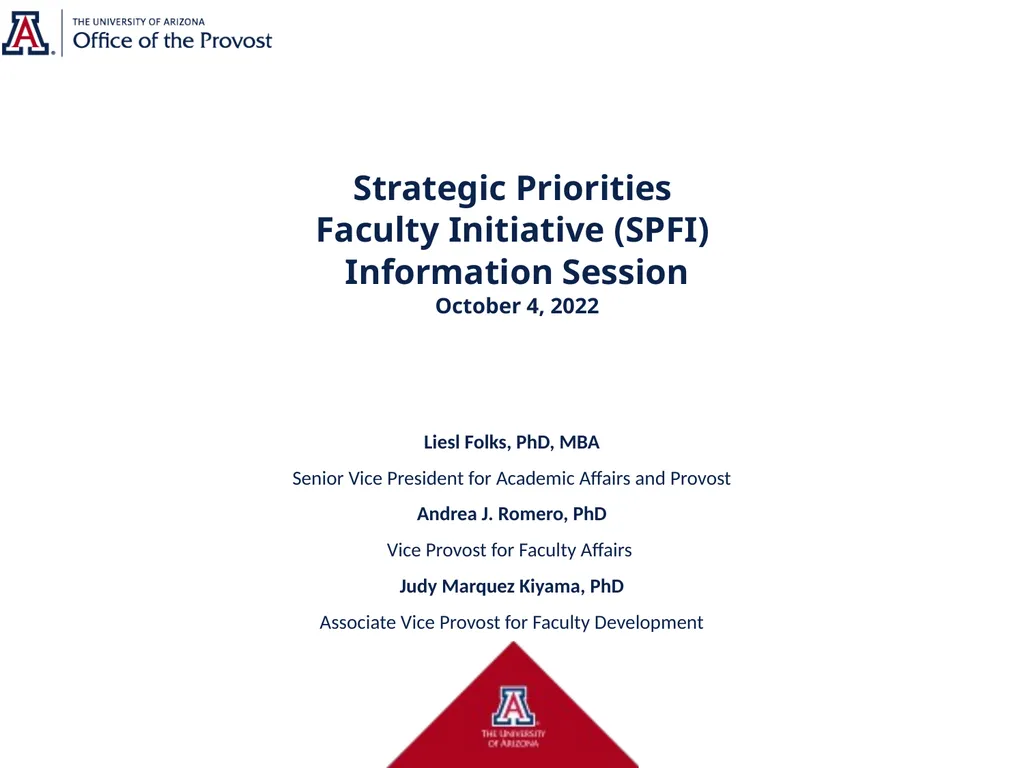 Strategic Priorities Faculty Initiative (SPFI) - slide 1 of 23