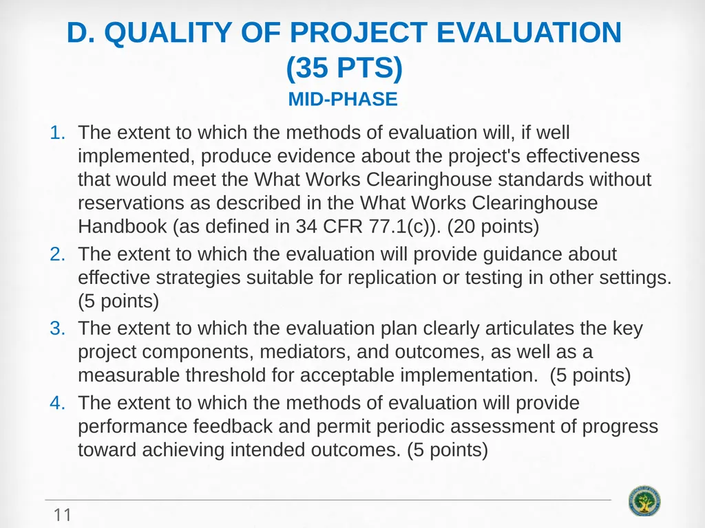 Education Innovation and Research (EIR) Mid-Phase - slide 11 of 19