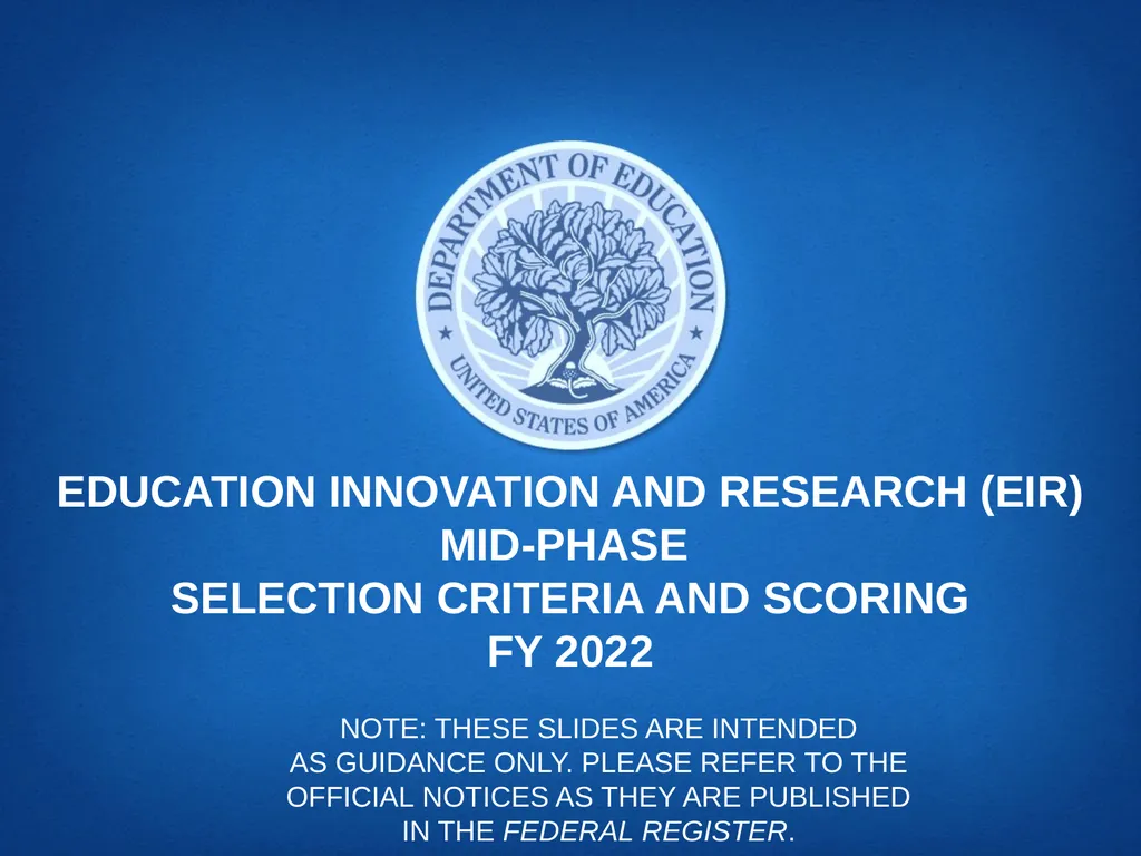 Education Innovation and Research (EIR) Mid-Phase - slide 1 of 19