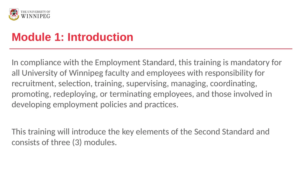 AMA Employment Standard Module 1 – Introduction - slide 3 of 58