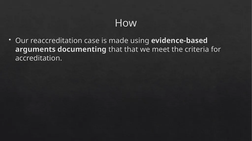 Higher Learning Commission Accreditation Briefing - slide 4 of 15