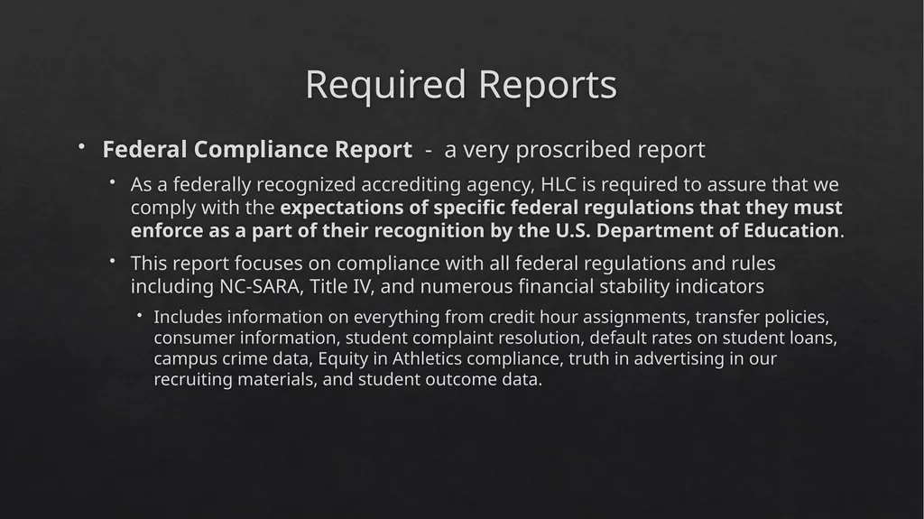 Higher Learning Commission Accreditation Briefing - slide 6 of 15