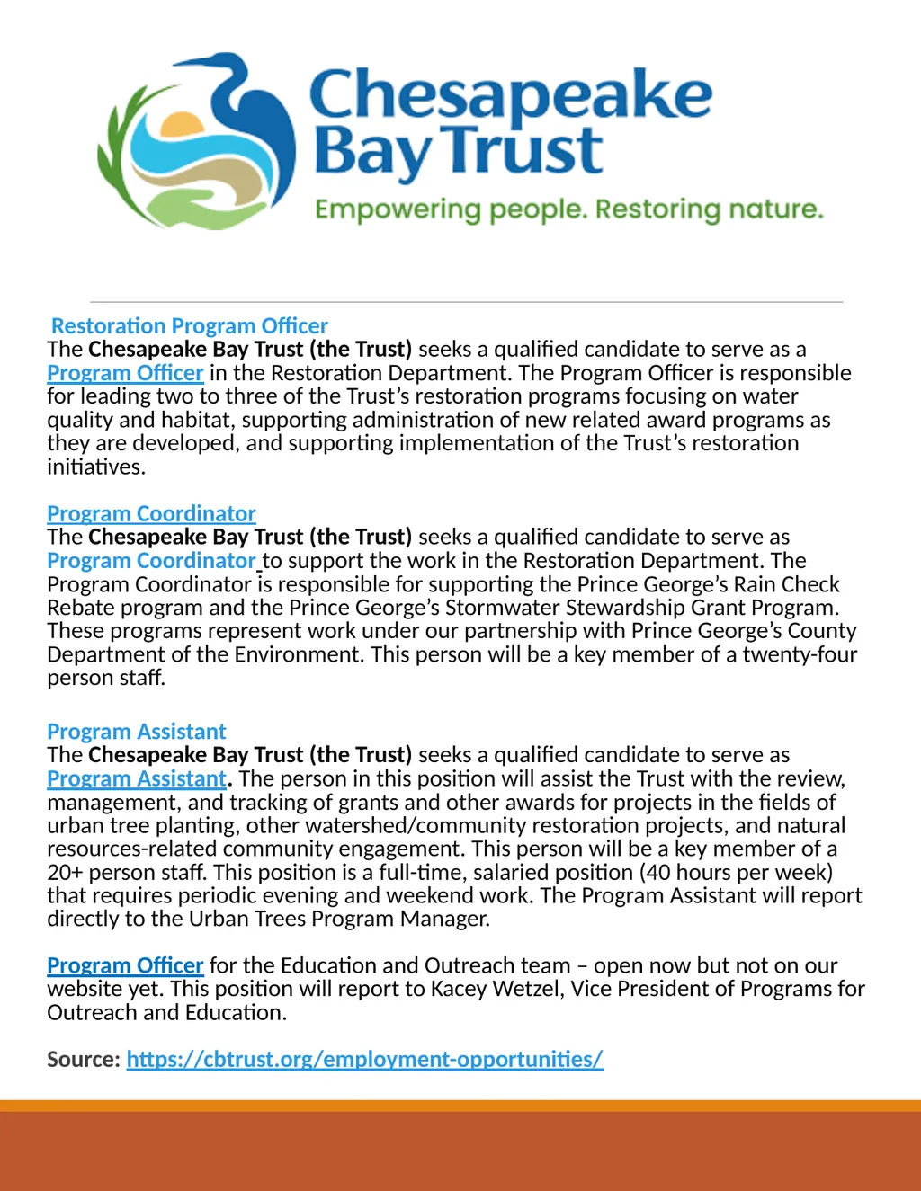 Chesapeake Bay Program Diversity Workgroup - slide 6 of 11