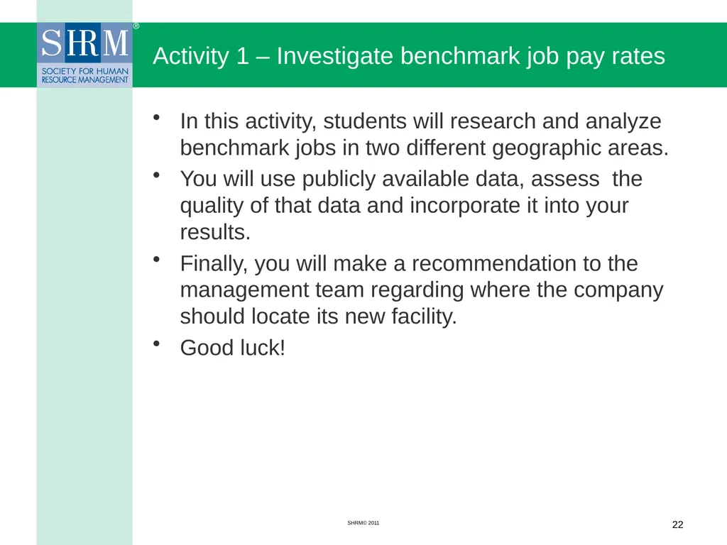 Managing a Salary Survey Project Patricia A. - slide 22 of 47