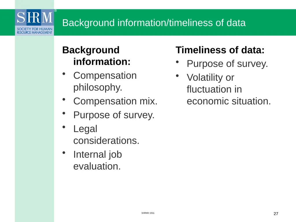 Managing a Salary Survey Project Patricia A. - slide 27 of 47