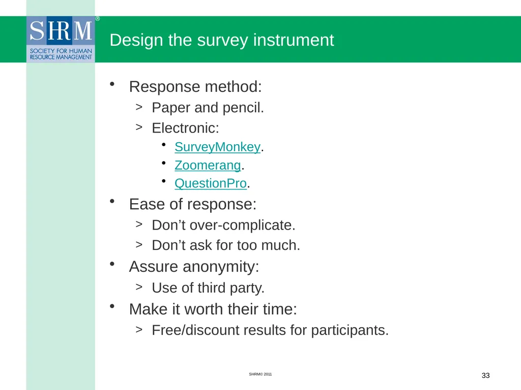 Managing a Salary Survey Project Patricia A. - slide 33 of 47