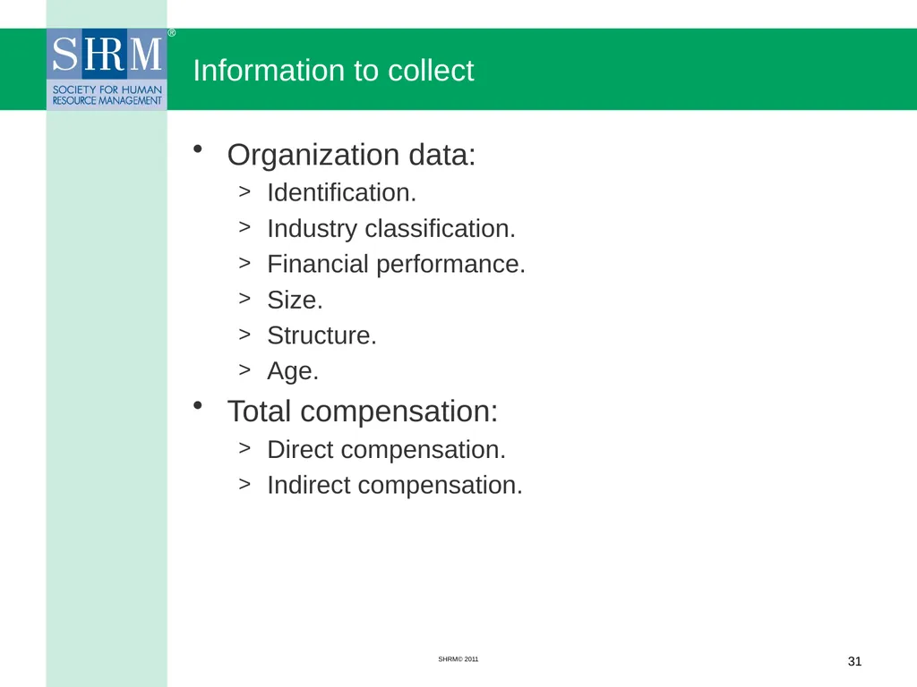 Managing a Salary Survey Project Patricia A. - slide 31 of 47