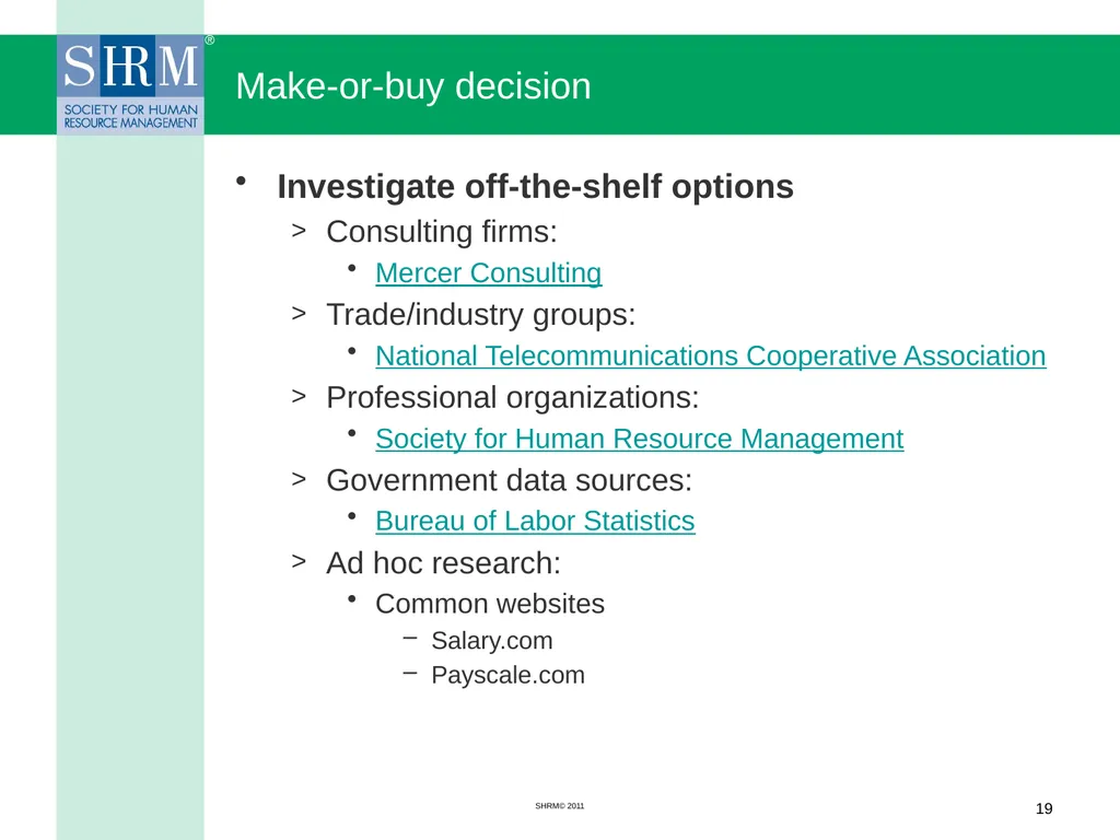 Managing a Salary Survey Project Patricia A. - slide 19 of 47