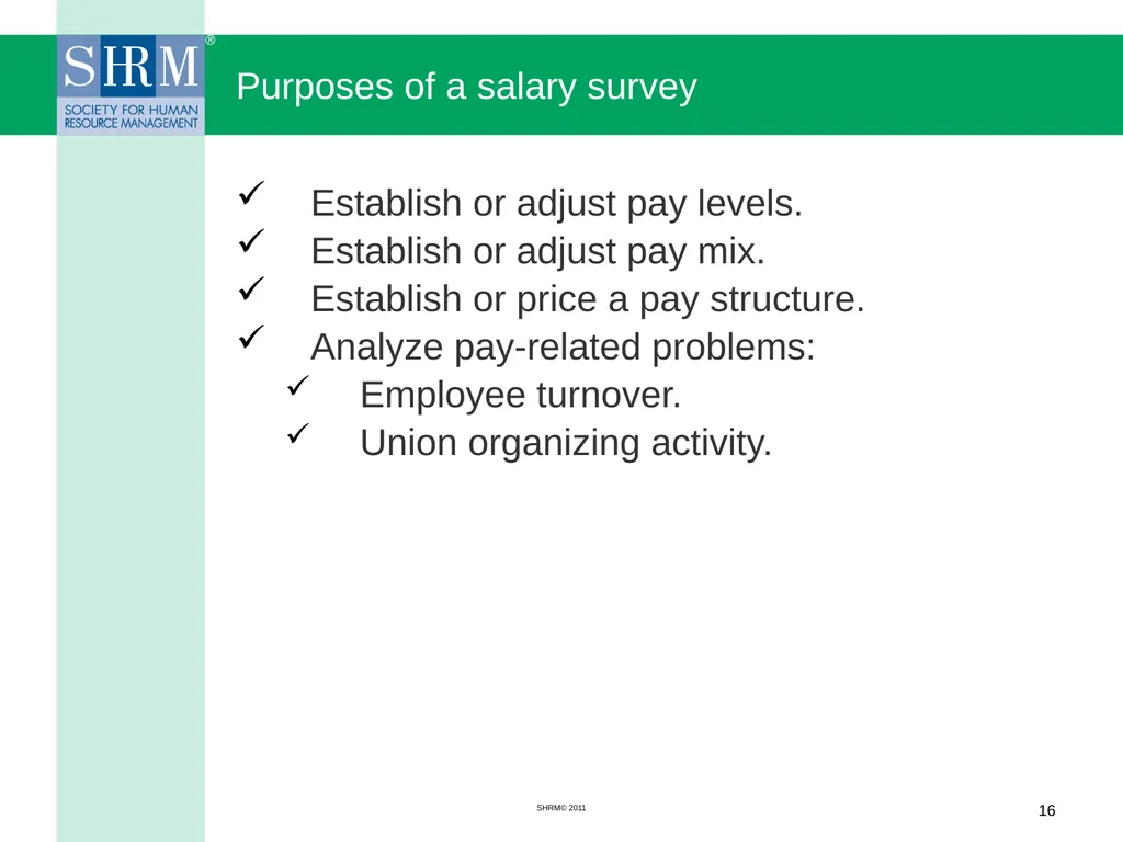 Managing a Salary Survey Project Patricia A. - slide 16 of 47