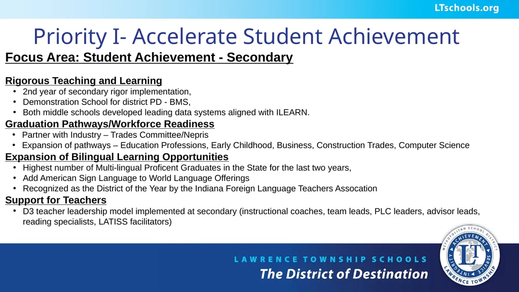 UPDATE 2016 -2020 STRATEGIC PLAN FOR THE MSD OF - slide 4 of 15
