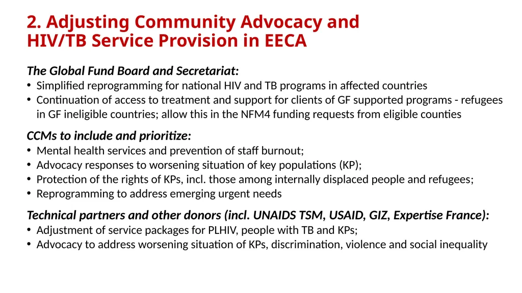 Community Recommendations to the Global Fund - slide 4 of 9