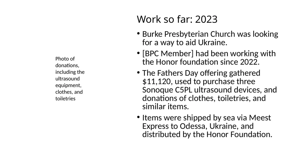 Burke Presbyterian and the Honor Foundation - slide 7 of 10
