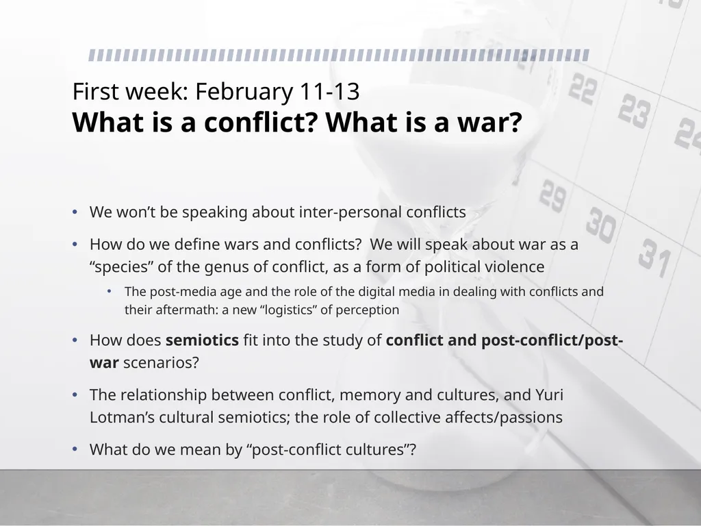 Semiotics of conflict Prof. Cristina Demaria - slide 7 of 23
