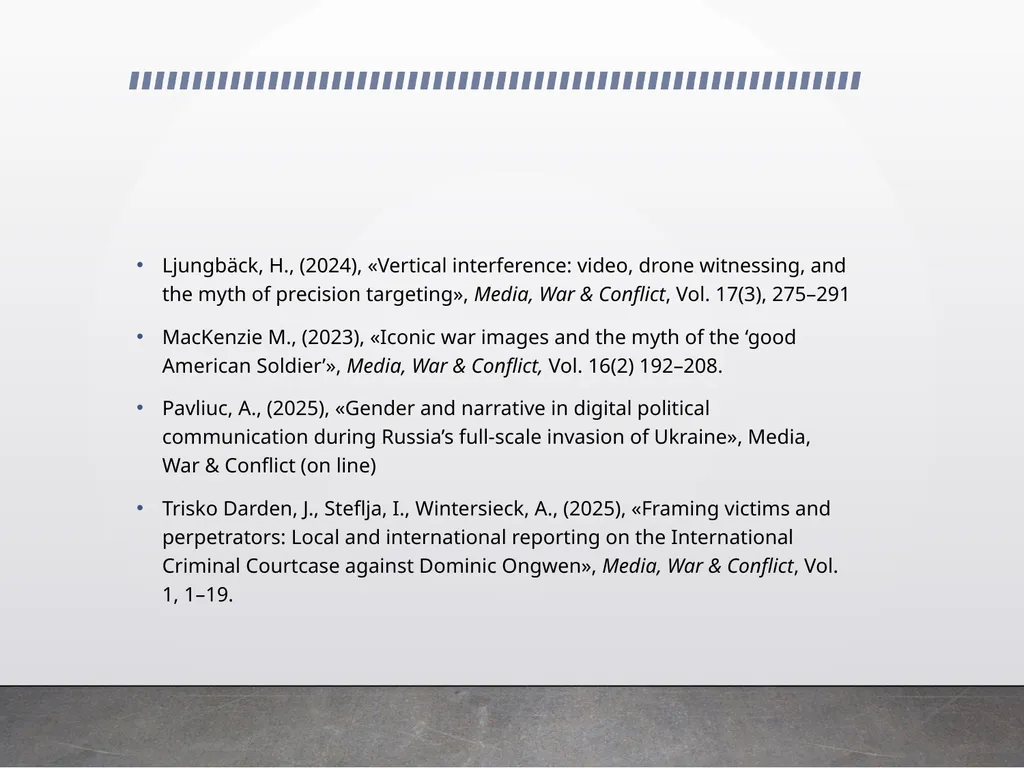 Semiotics of conflict Prof. Cristina Demaria - slide 14 of 23