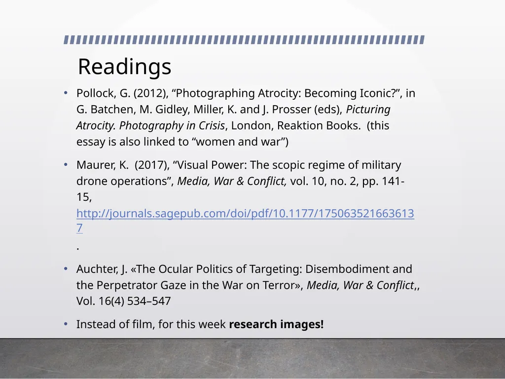 Semiotics of conflict Prof. Cristina Demaria - slide 17 of 23