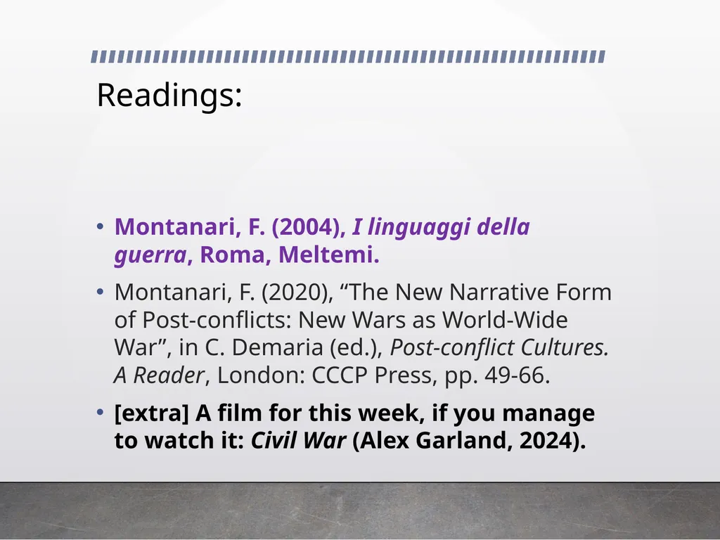 Semiotics of conflict Prof. Cristina Demaria - slide 9 of 23