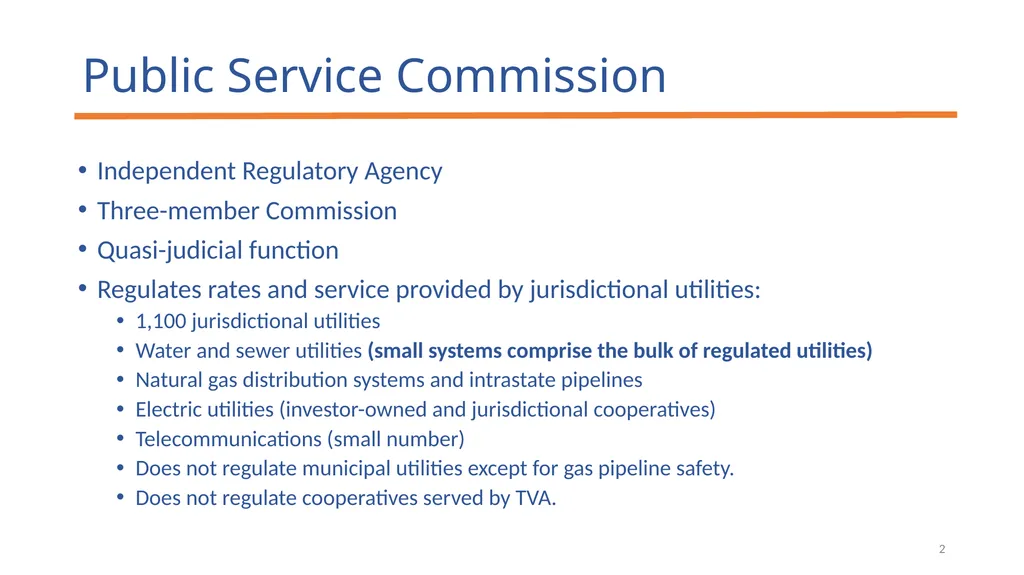 Public Service Commission Energy Review and - slide 2 of 19