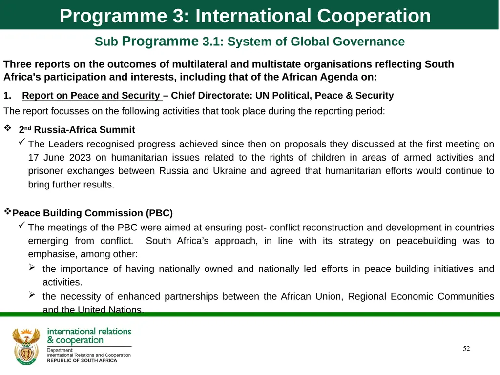 Department of International Relations and - slide 52 of 85
