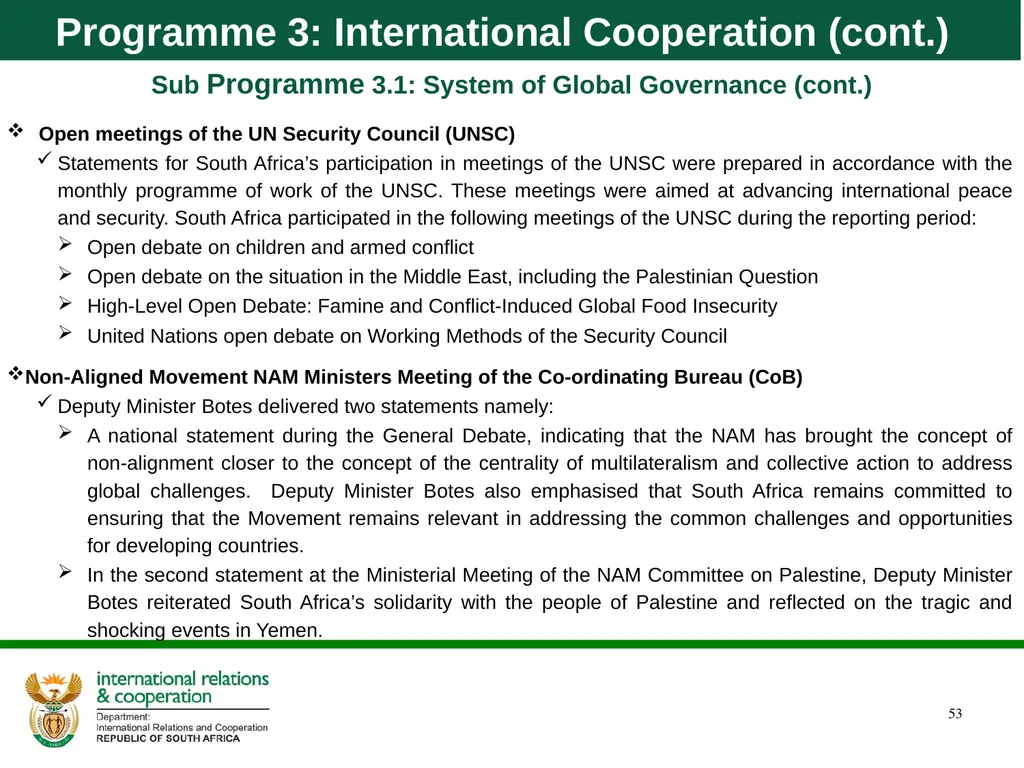 Department of International Relations and - slide 53 of 85
