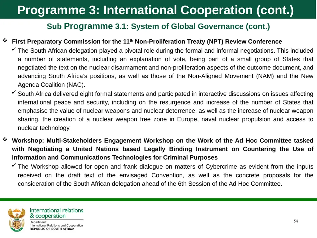 Department of International Relations and - slide 54 of 85