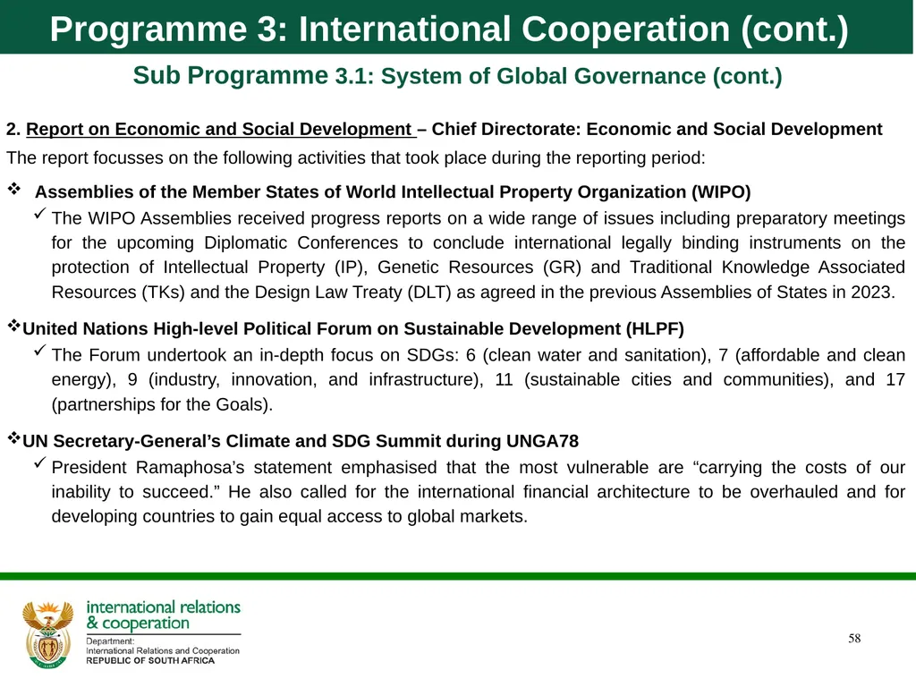 Department of International Relations and - slide 58 of 85
