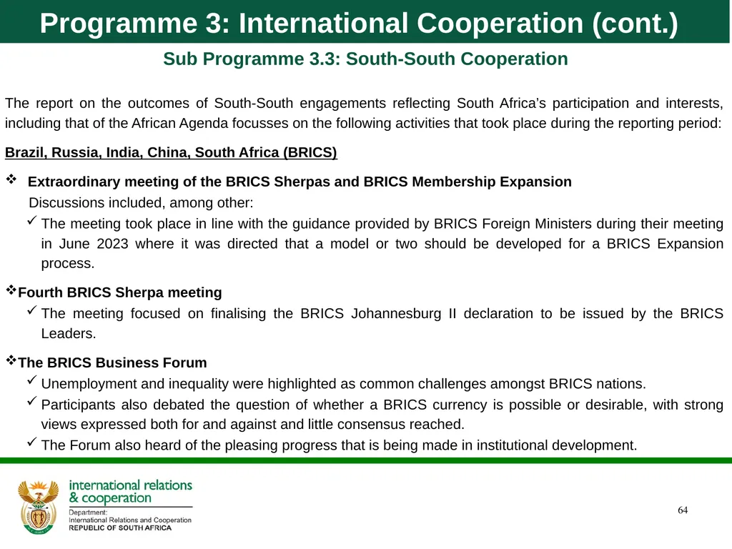 Department of International Relations and - slide 64 of 85