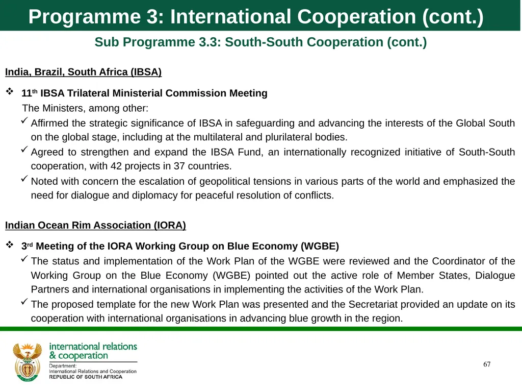 Department of International Relations and - slide 67 of 85