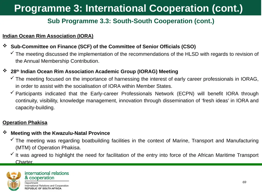 Department of International Relations and - slide 69 of 85
