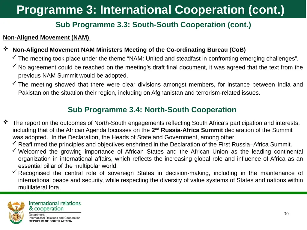 Department of International Relations and - slide 70 of 85