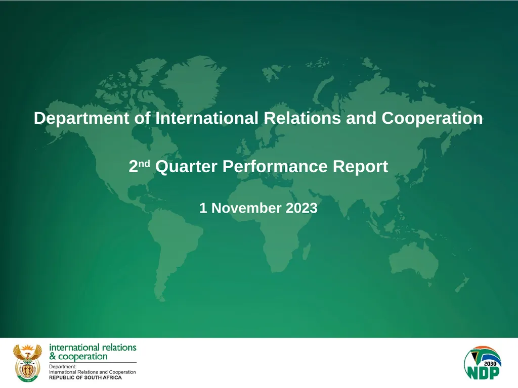 Department of International Relations and - slide 1 of 85