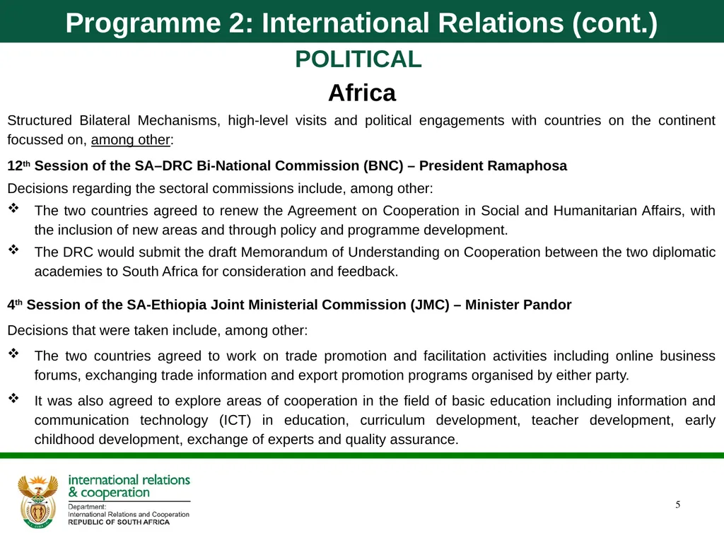 Department of International Relations and - slide 5 of 85