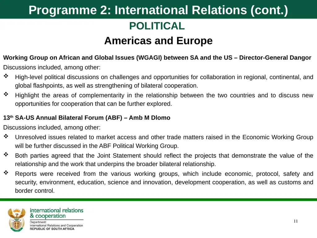 Department of International Relations and - slide 11 of 85