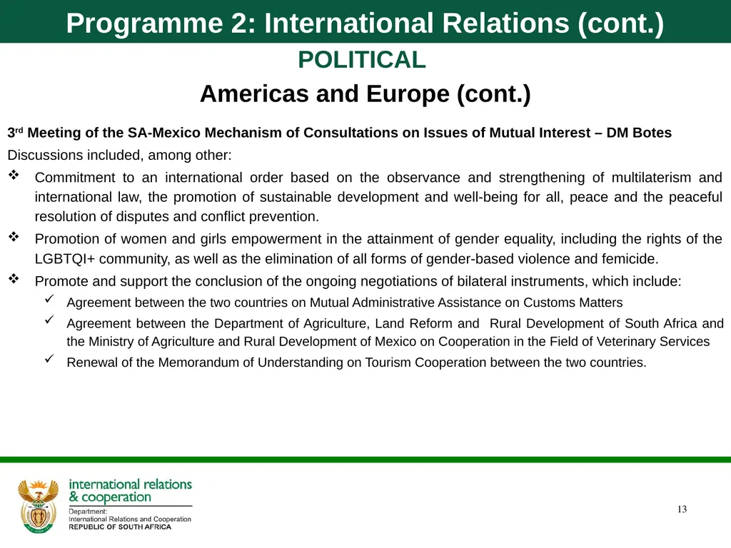 Department of International Relations and - slide 13 of 85
