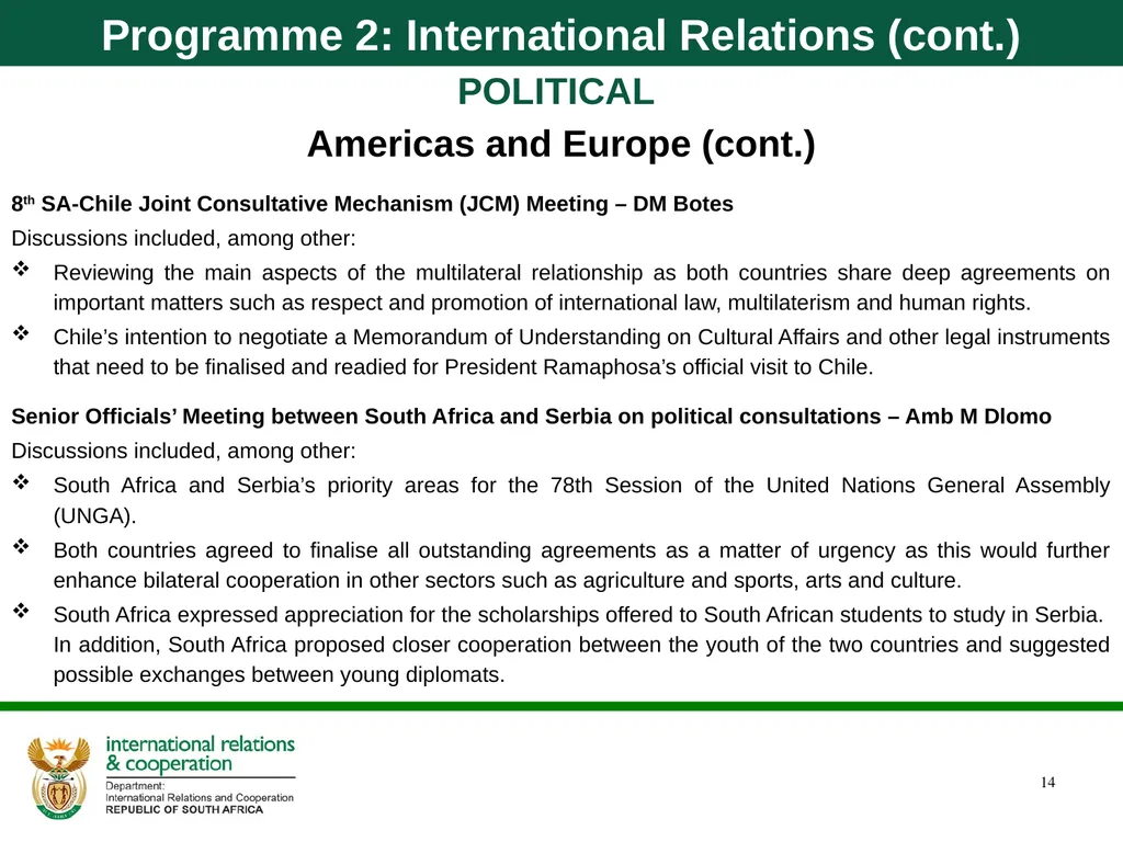 Department of International Relations and - slide 14 of 85