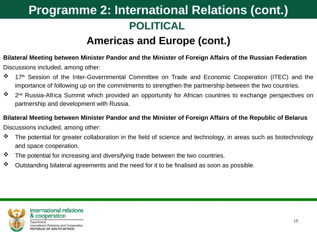Department of International Relations and - slide 15 of 85