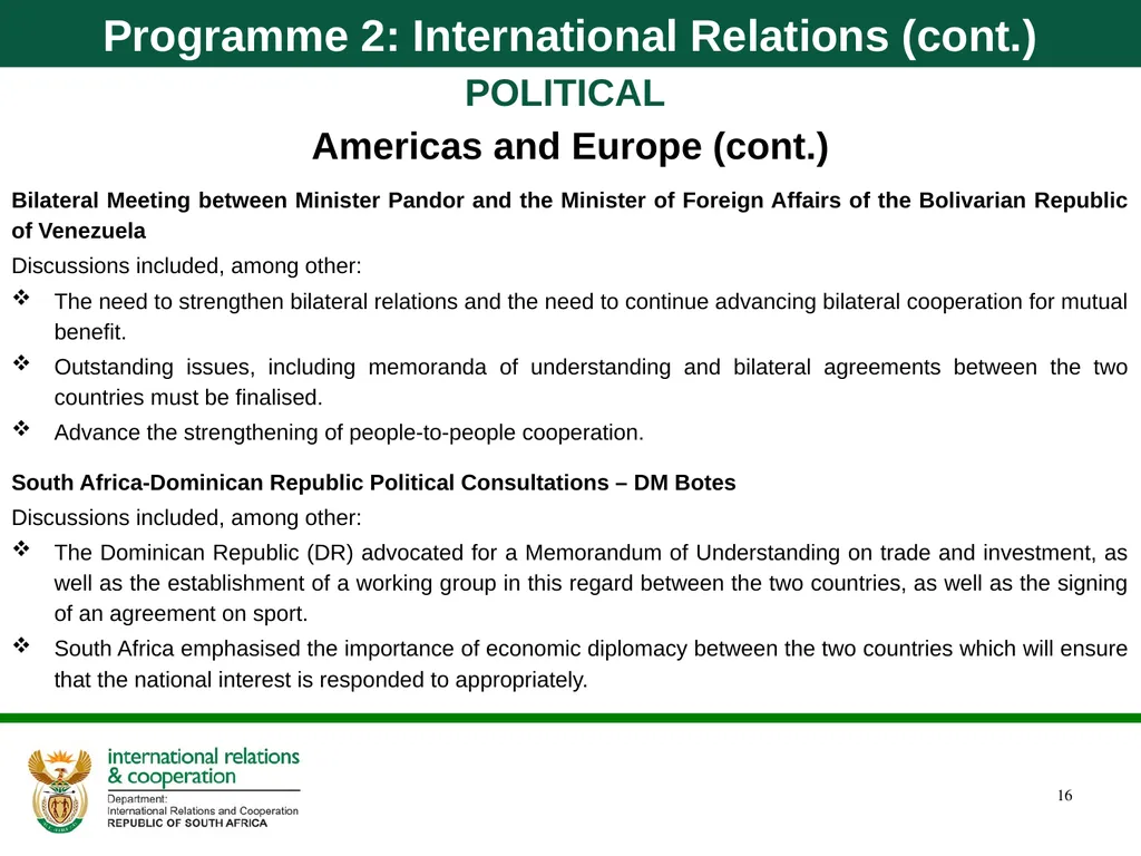 Department of International Relations and - slide 16 of 85