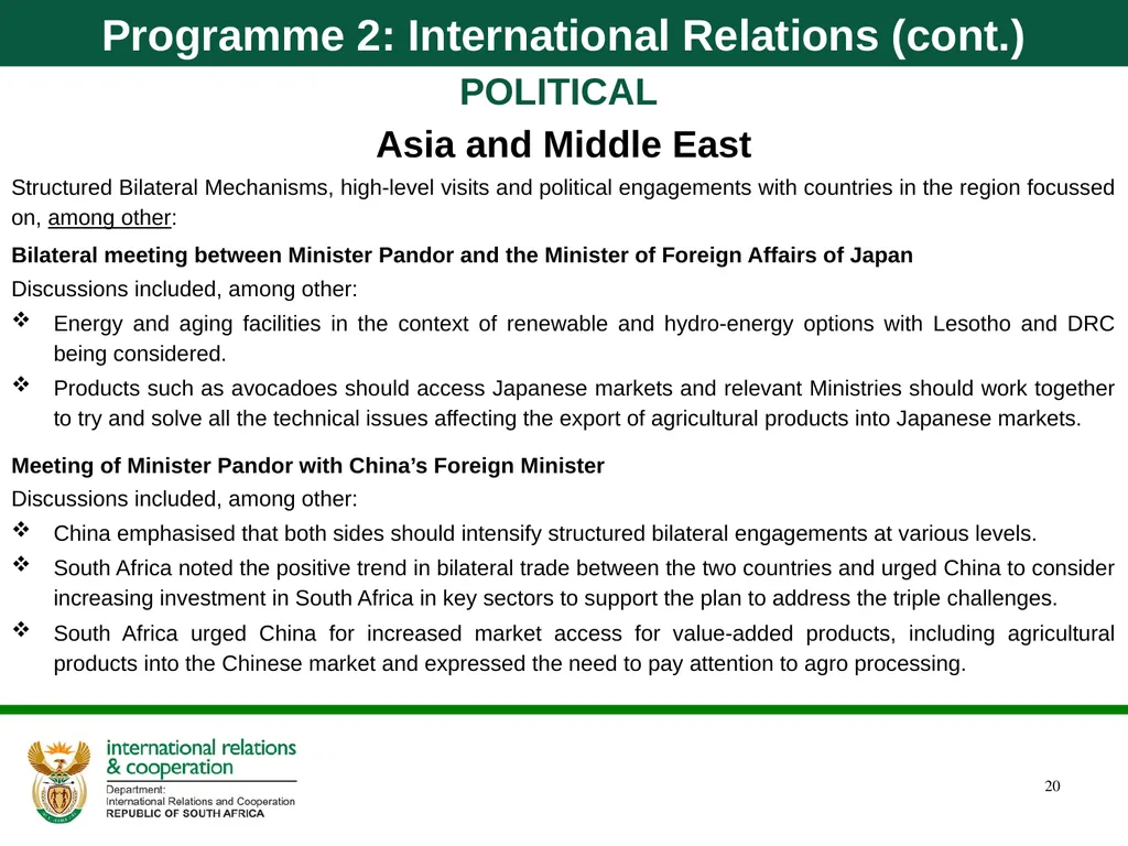 Department of International Relations and - slide 20 of 85