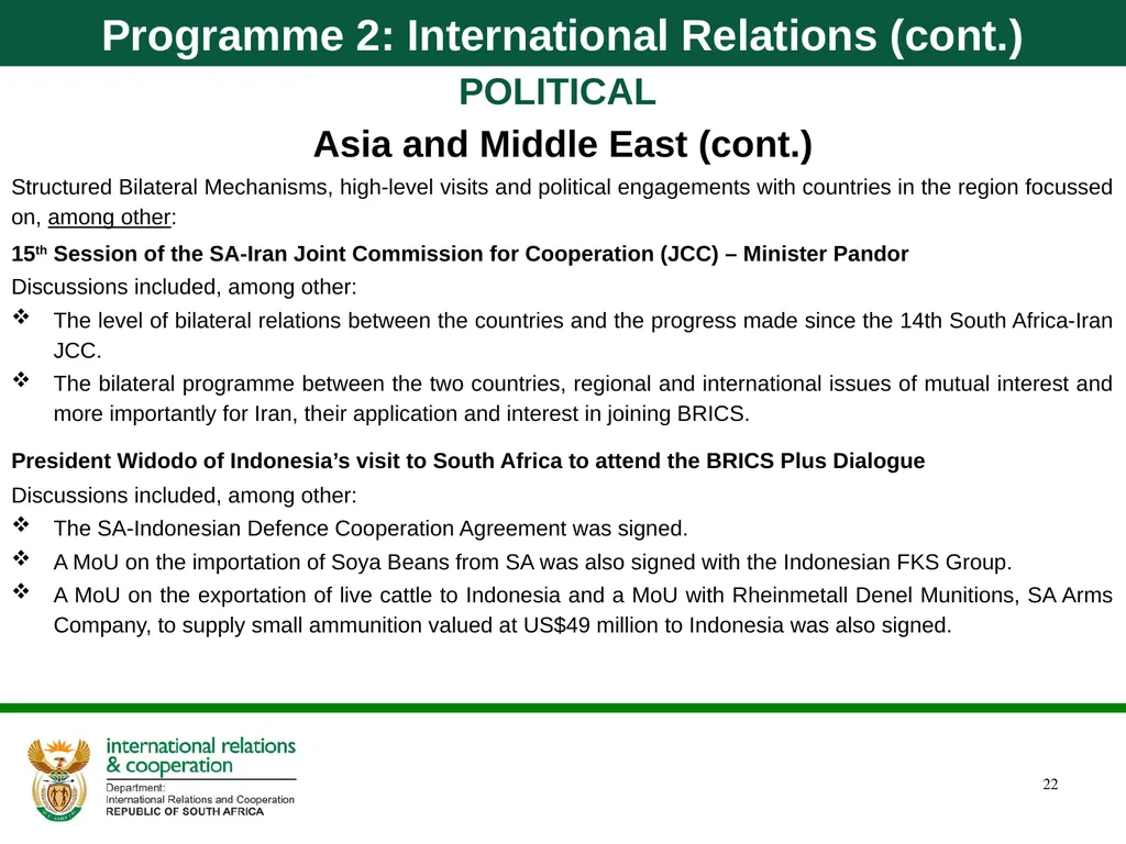 Department of International Relations and - slide 22 of 85