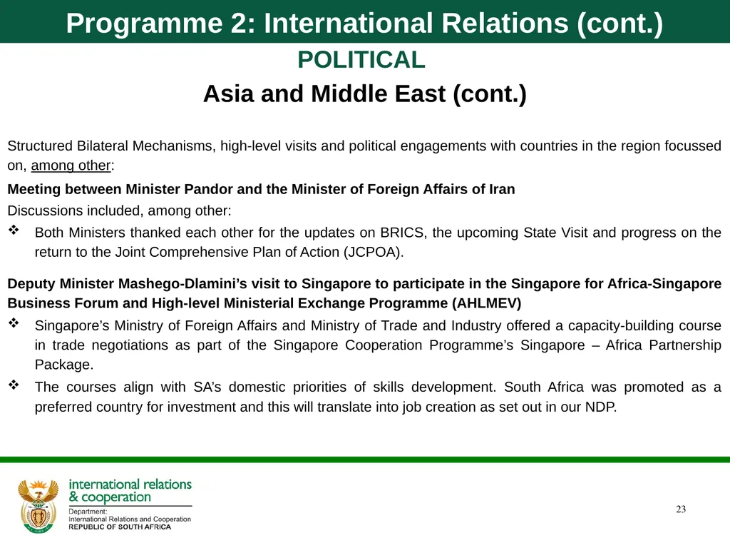 Department of International Relations and - slide 23 of 85