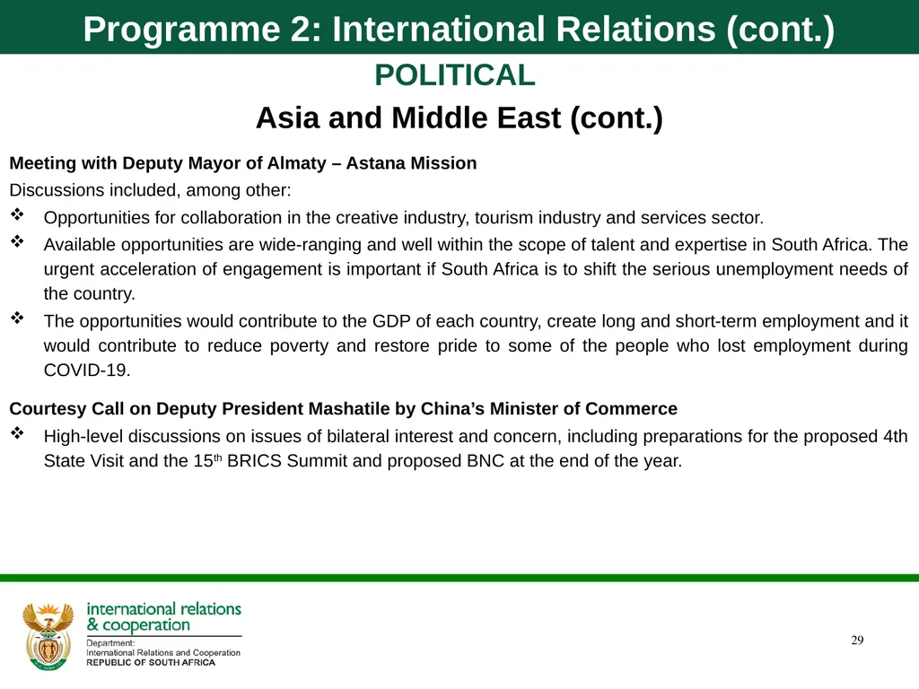 Department of International Relations and - slide 29 of 85