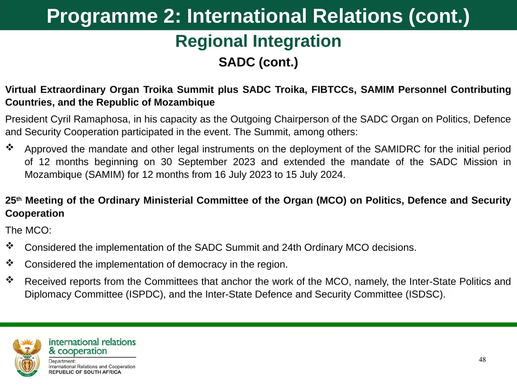 Department of International Relations and - slide 48 of 85