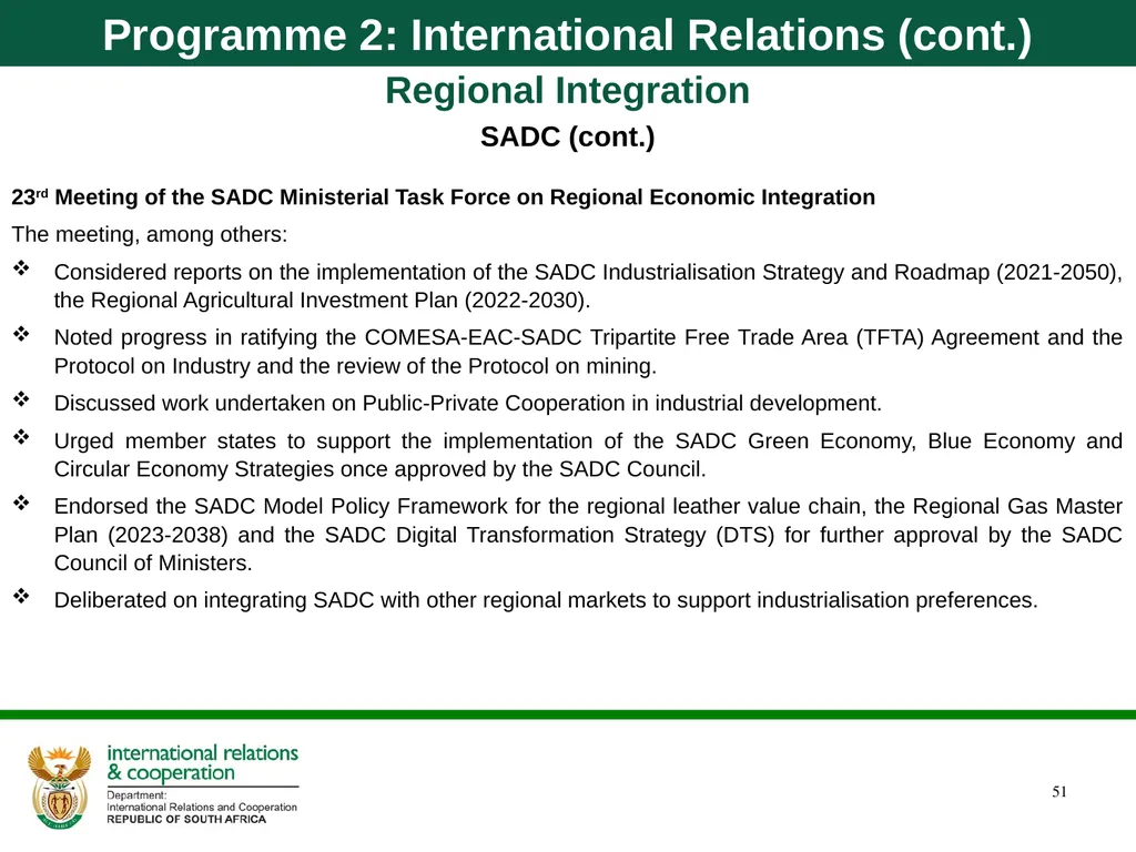 Department of International Relations and - slide 51 of 85